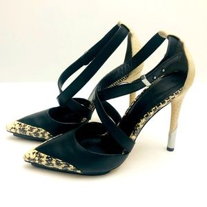 Rachel Roy Vero Cuoio  Brandon leather heels stiletto metal high heel 8.5